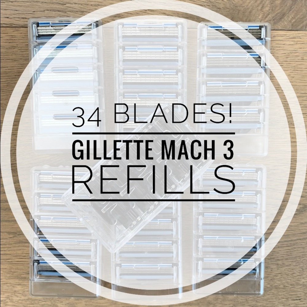 GILLETTE MACH 3 ⭐️ 34 Razor Refills! Free Shipping!